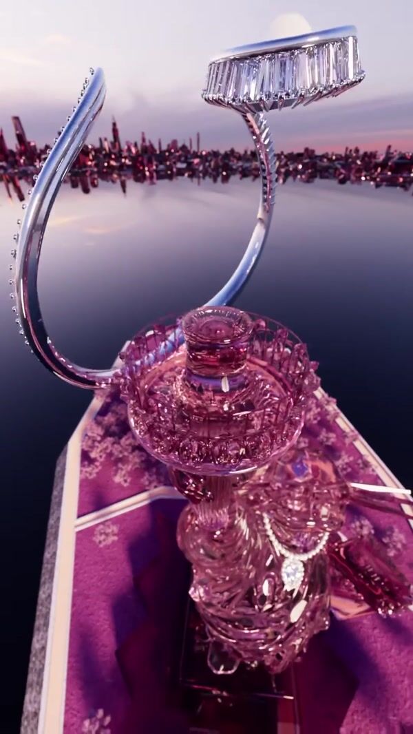 Swarovski Jewelries Fly Across Pink Crystal Cities