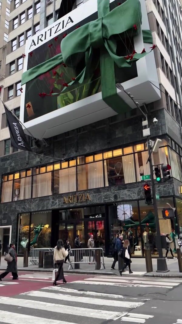 Aritzia Giant Box on Store Facade