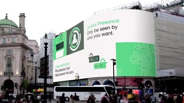 WhatsApp Vault Door Swings Out Beyond Billboard