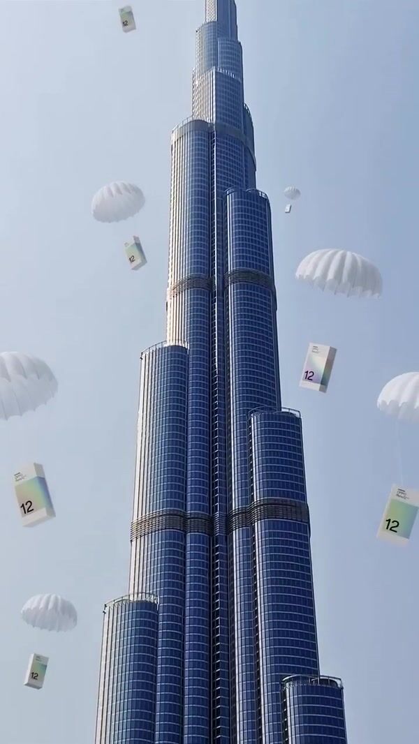Oppo Smartphone Boxes Parachute Arrival in Dubai