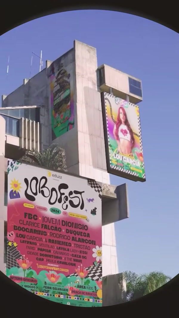 Lobofest Poster and Screen Ads on Building
