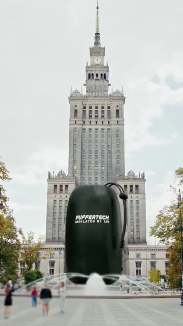 Uniqlo Puffer Jacket Wraps Palace of Culture and Science