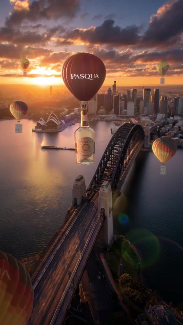 Pasqua Wines Giant Bottle on Hot Air Balloon