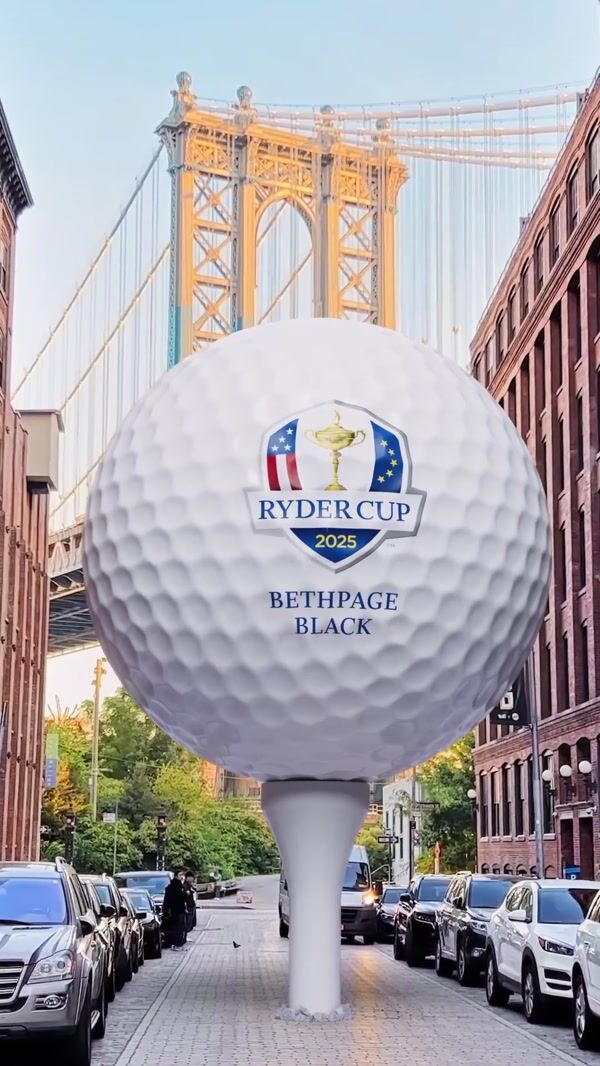 Ryder Cup Golf Balls Flight in New York Skyline