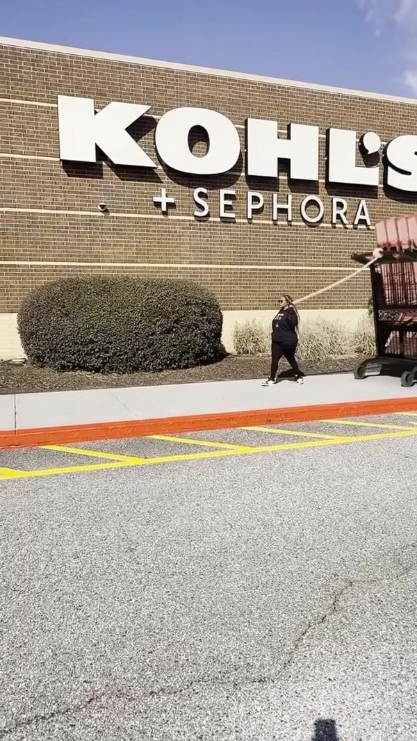 LYS Beauty Woman Pulls Giant Cart