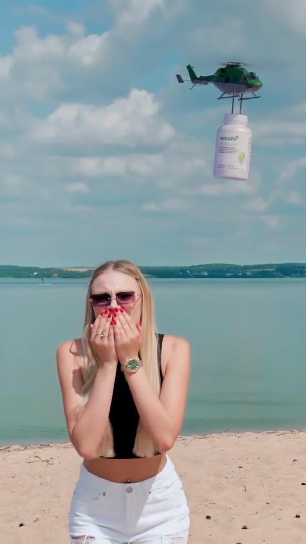 Herbalife TV Helicopters Carry Giant Bottles