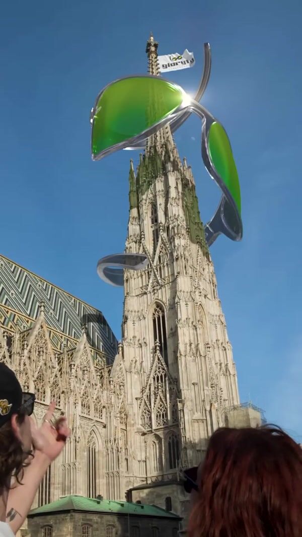 Gloryfy Giant Sunglasses Spiral on Vienna Cathedral