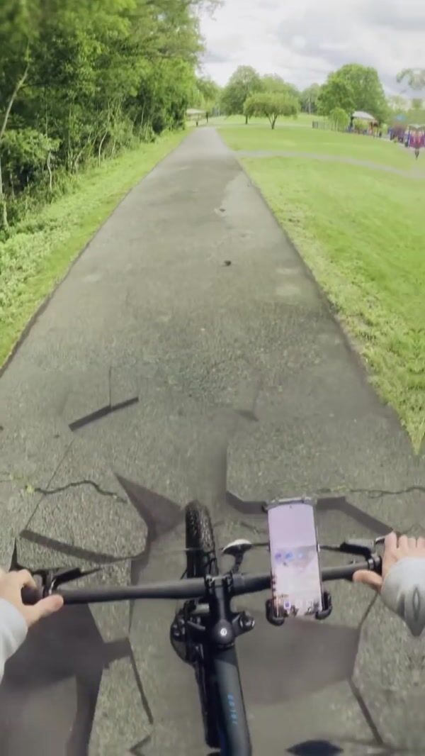 Xiaomi Giant Phone Bridges Park Path