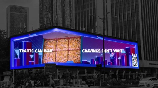 Domino's Thick Crunch Pizza 3D Billboard in Kuala Lumpur, Malaysia