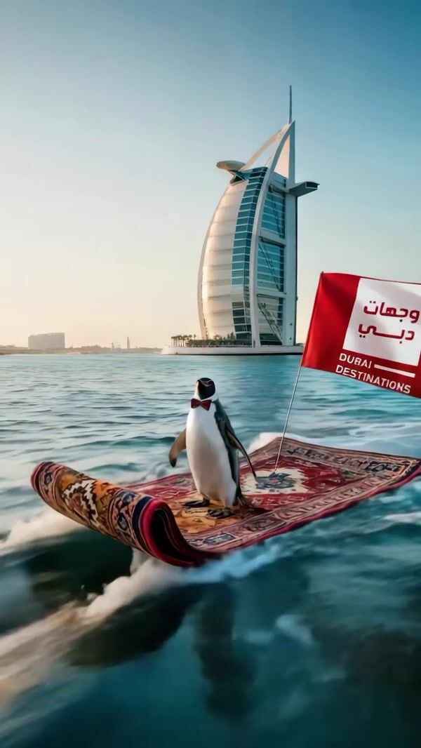 BrandDubai Penguin on Carpet at the Persian Gulf
