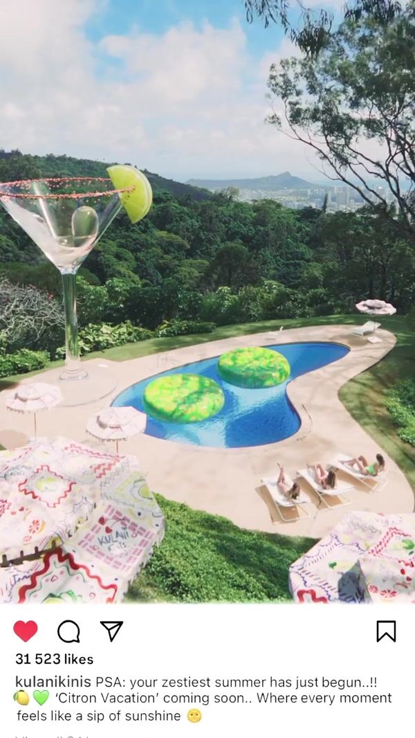 Kulani Kinis Giant Lime Cocktail Drink Beside Pool