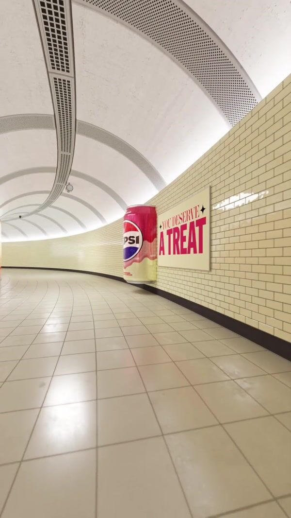 Pepsi Giant Hand Grabs Pink Can in Tunnel