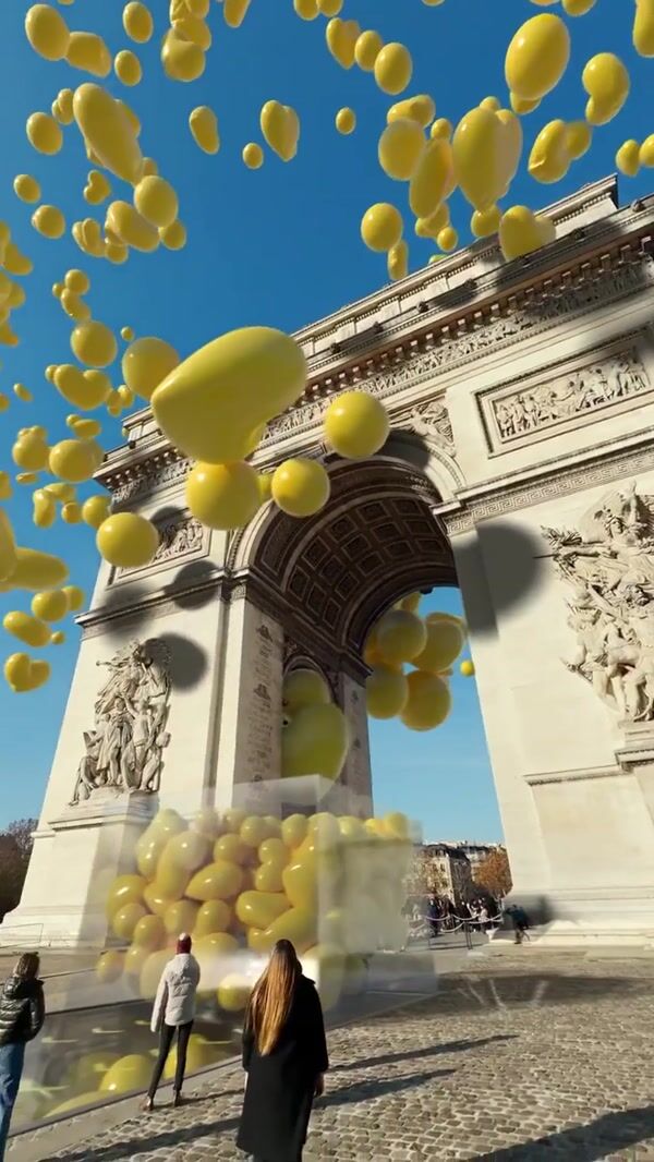 Nissan Car Revealed by Yellow Balloons