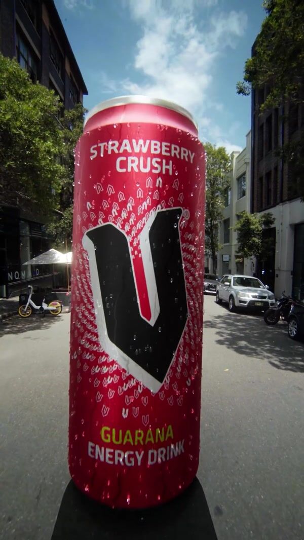 V Energy Street Overflowing With Strawberries