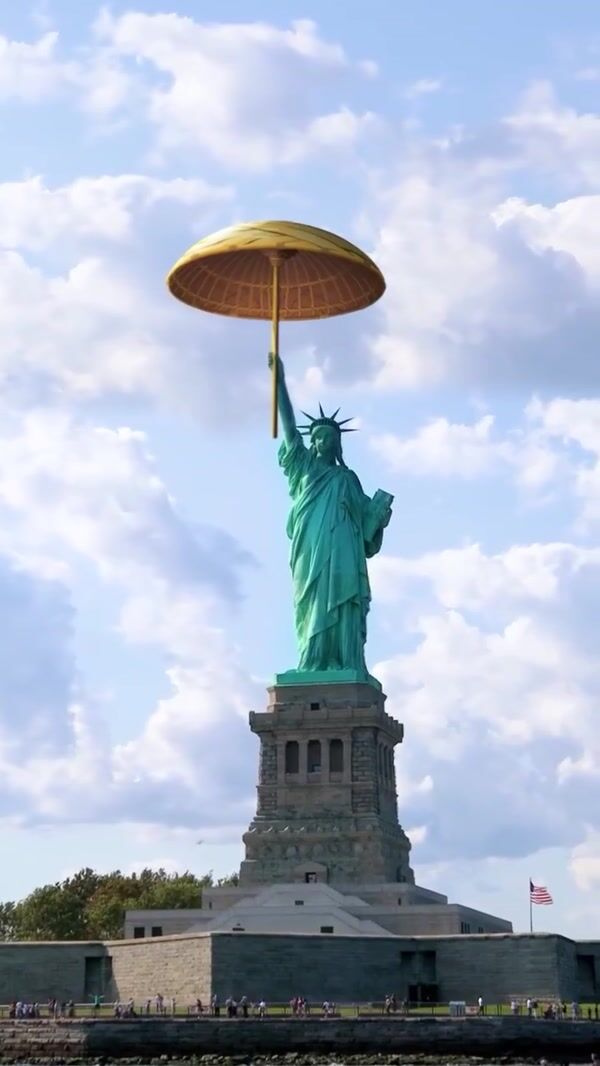 Kerala Tourism Lady Liberty Wears an Umbrella