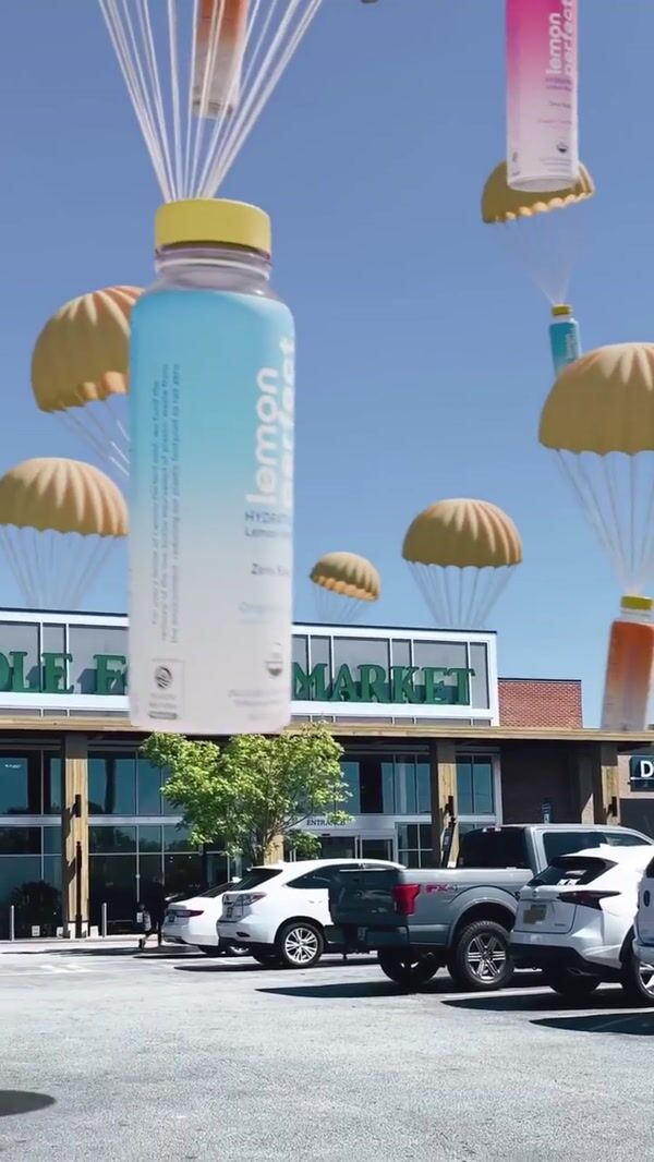 Lemon Perfect Bottles on Parachutes Landing