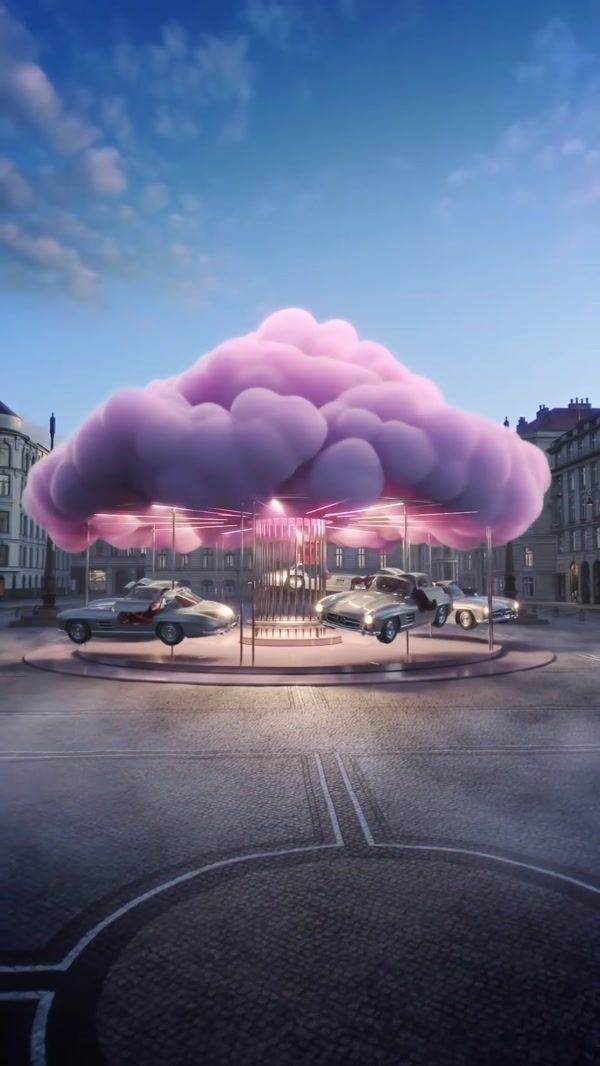 Mercedes-Benz Pink Cloud Car Carousel