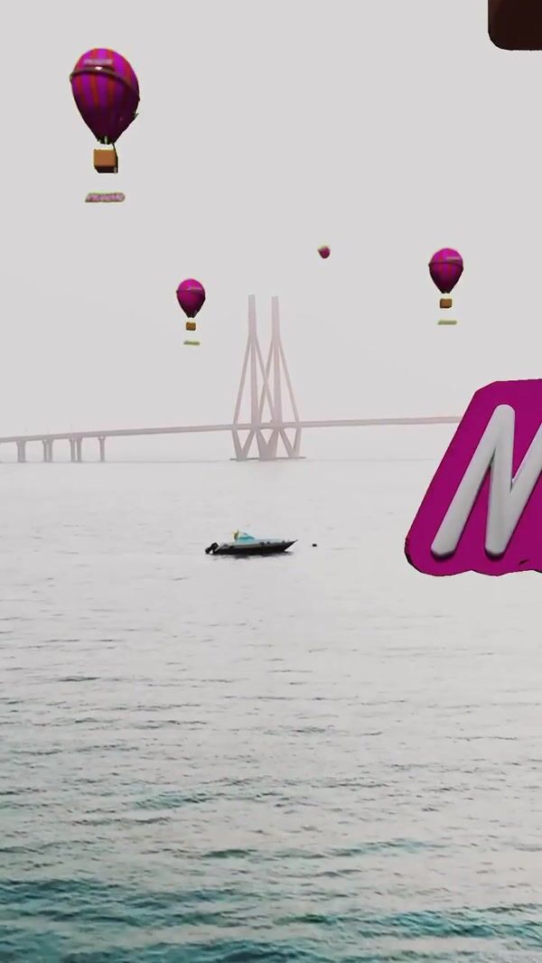 Nykaa Pink Hot Air Balloon Carrying Signage