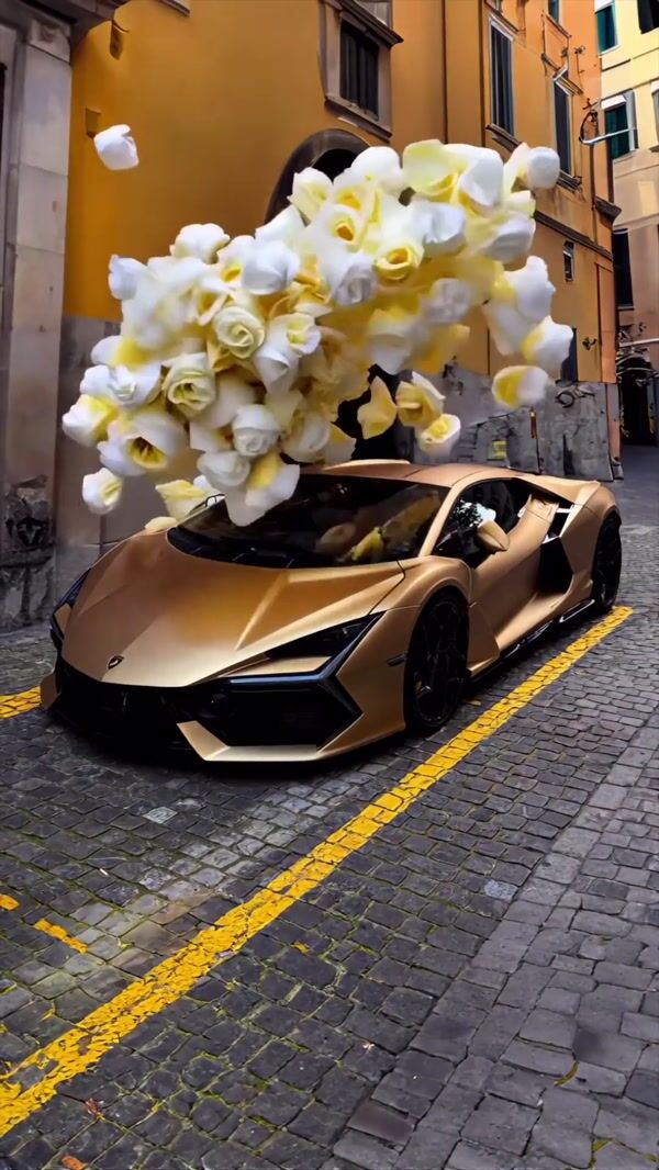 Roses Explosion over Lamborghini Revuelto