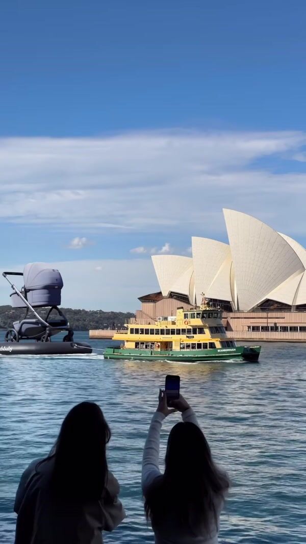 Redsbaby Ferry Pulling a Stroller on Inflatable