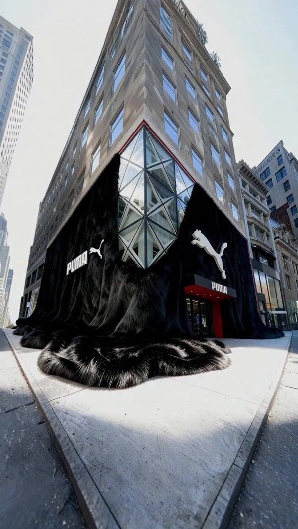 PUMA Flagship Store in Black Faux Fur