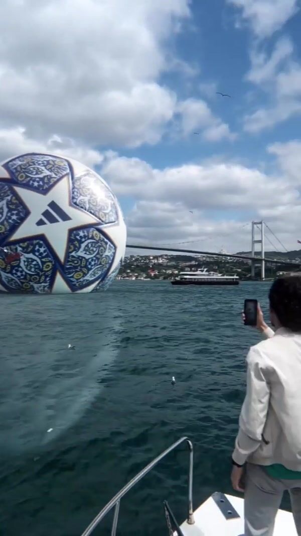 Adidas Giant Floating Soccer Ball in Istanbul