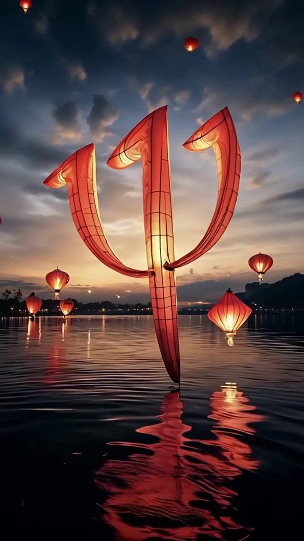Club Med Logo Lantern Floats Above Lake