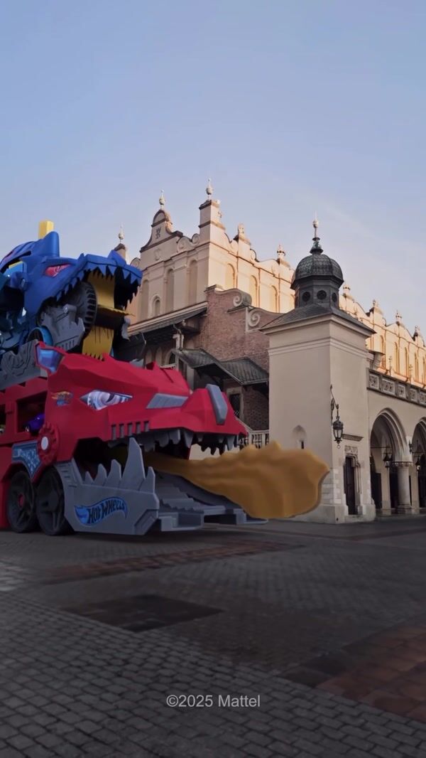 Mattel Giant Hot Wheels Dragon Flies Above City