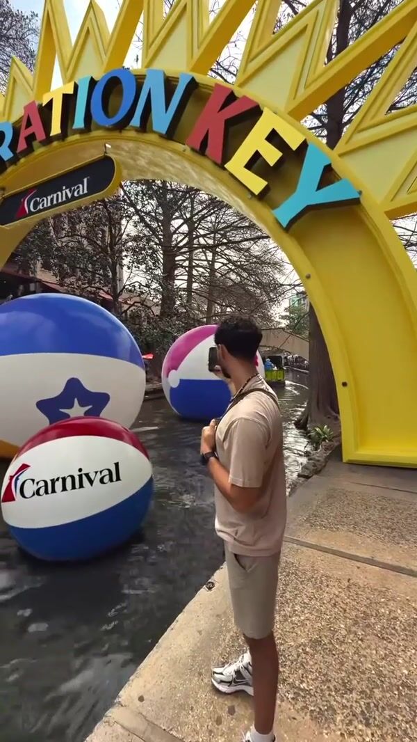 Carnival Cruise Beach Balls Float at River Walk