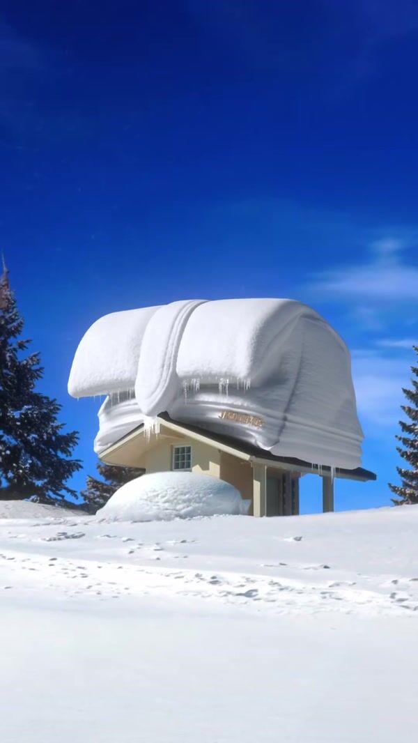 Jacquemus Bag Covered in Snow on the Roof