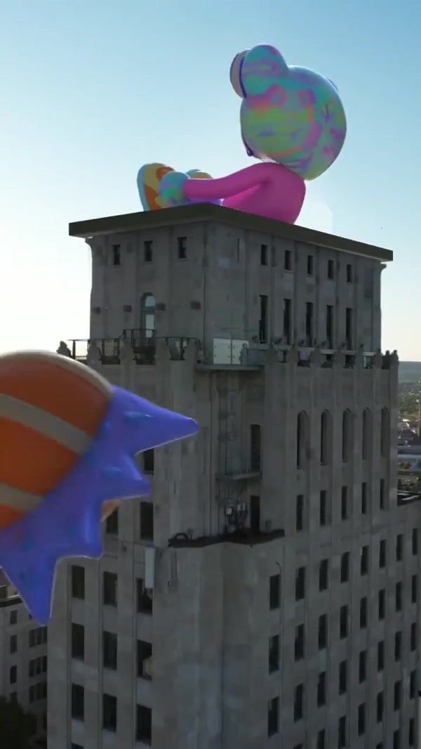 Pull&Bear Colorful Inflatable Character on Rooftop