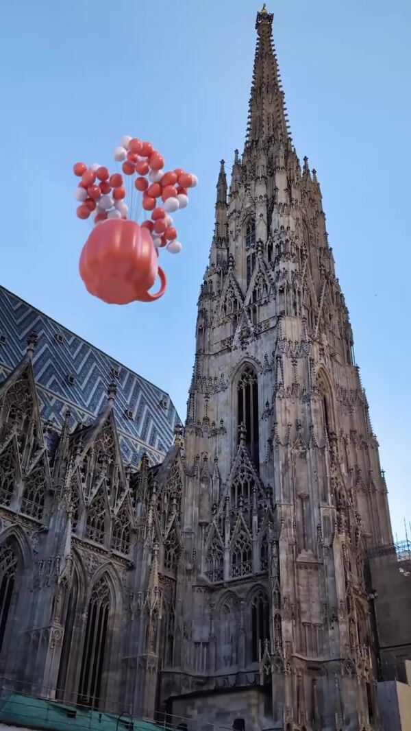 Starbucks Mug on Balloons Arrives at Church