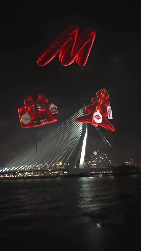 MediaMarkt Inflatables Hover Above Erasmus Bridge