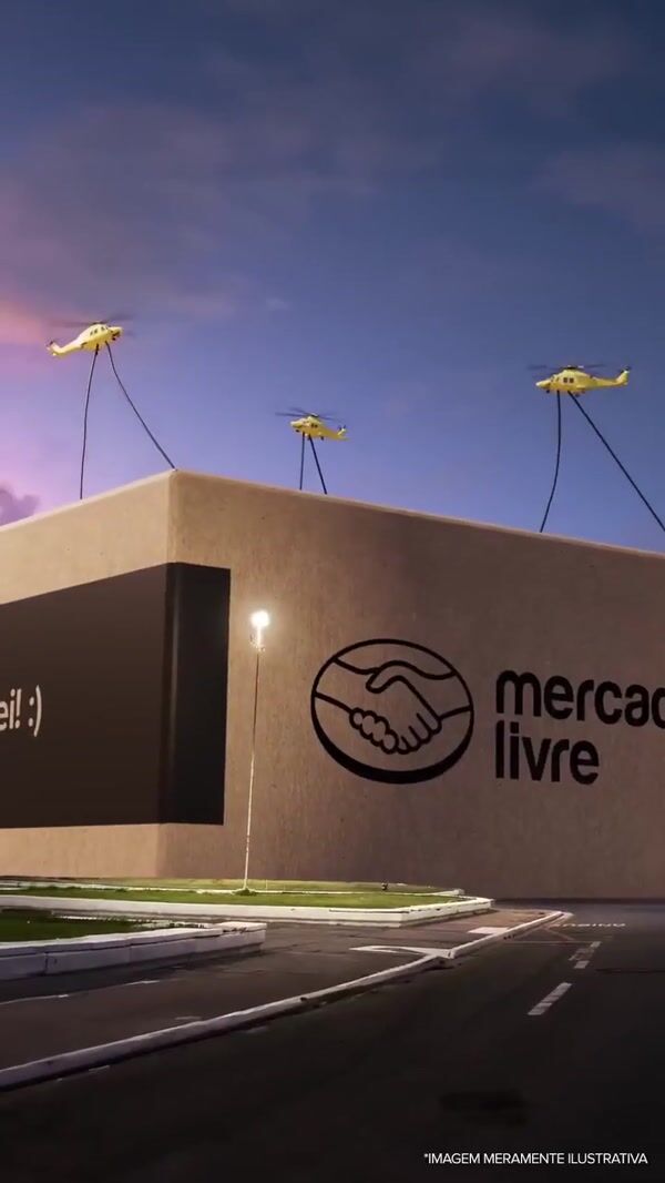 Mercado Livre Giant Box Uncovers Stadium in Brazil