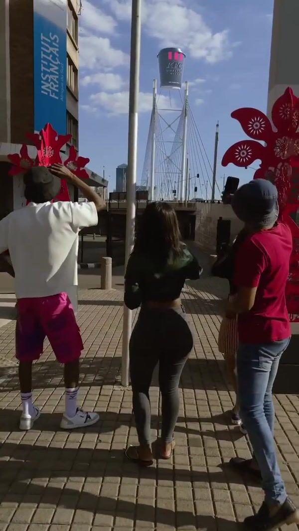 KFC Massive Coffee Cup on Johannesburg Bridge