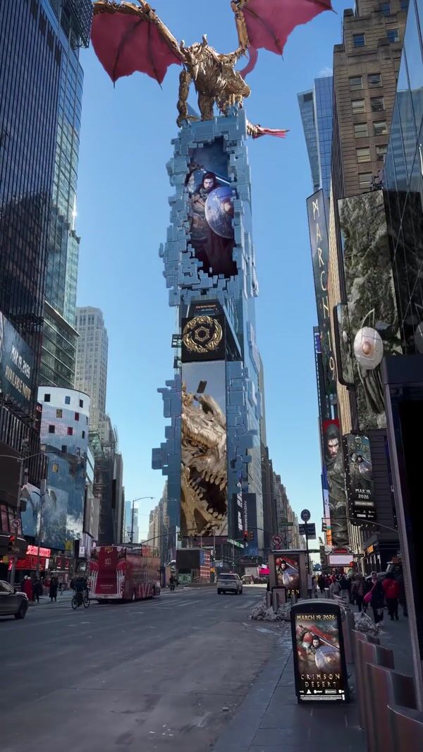 Crimson Desert Dragon King on One Times Square
