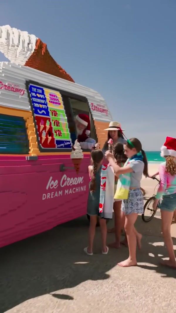 LEGO Santa Ice Cream Truck at the Beach