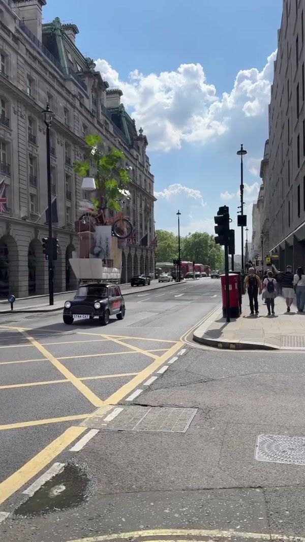 Stackt Mini Cooper Stacked High on London Streets