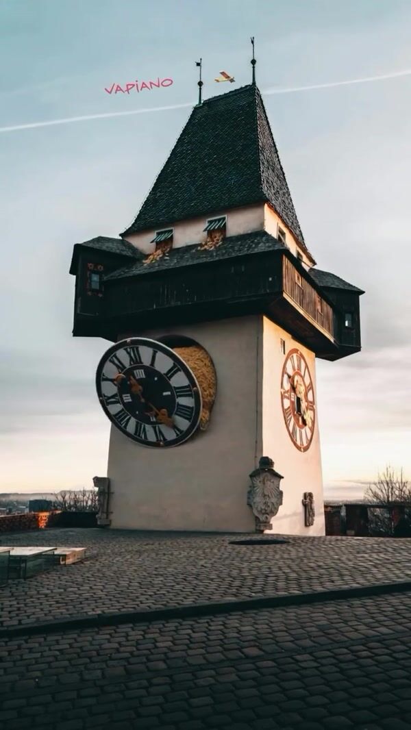 Vapiano Pasta Spills From Graz Clock Tower