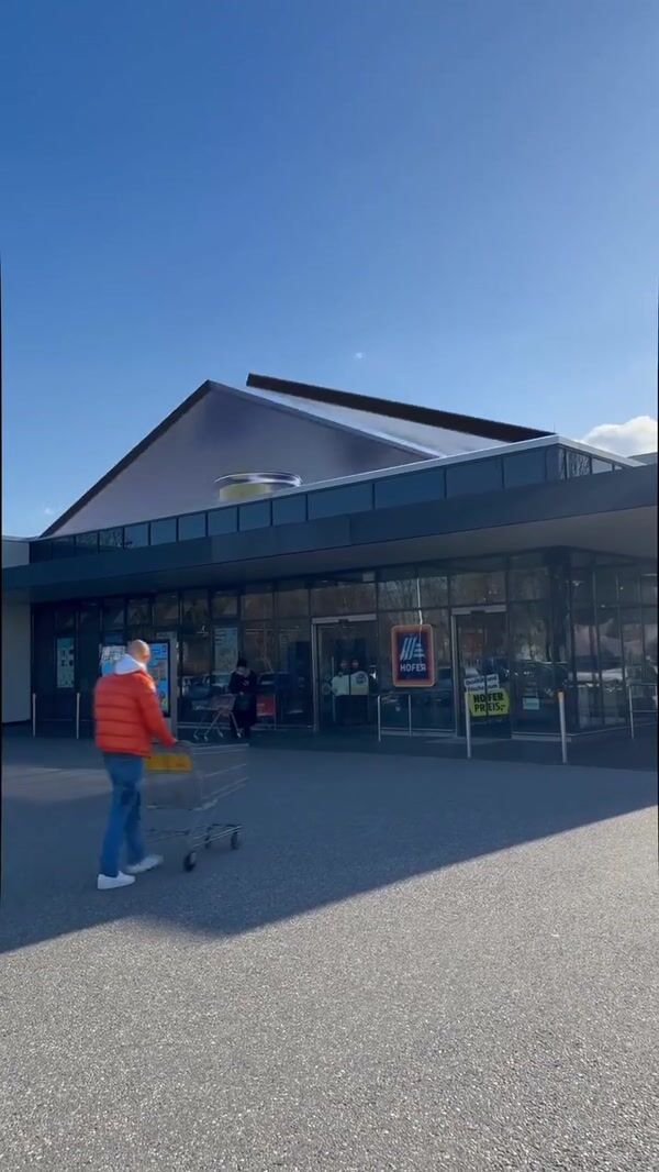 Aldi Energy Drink Roof Display at Store