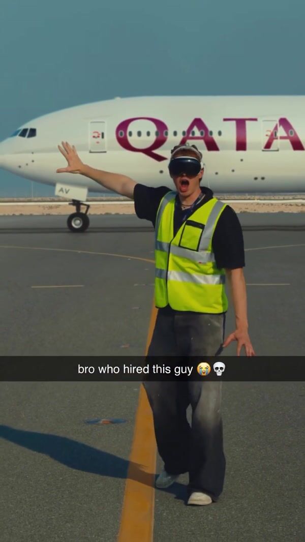 Qatar Airways Airplane Assembles on Tarmac