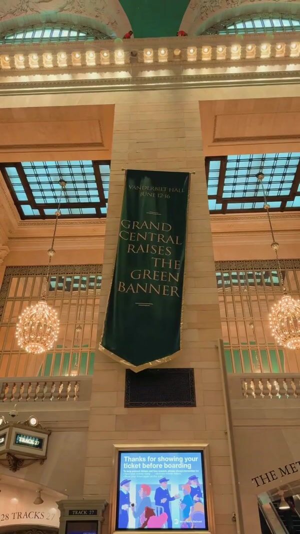 Game of Thrones Banner Hangs in Grand Central