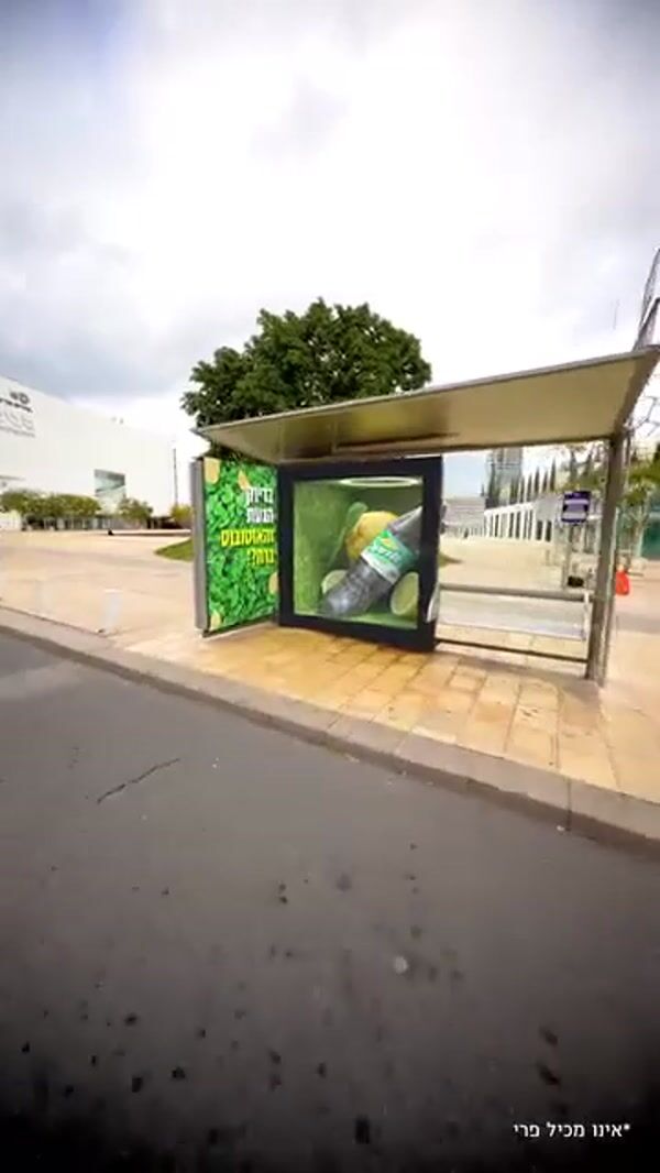 Sprite Giant Bottle at Transit Shelter