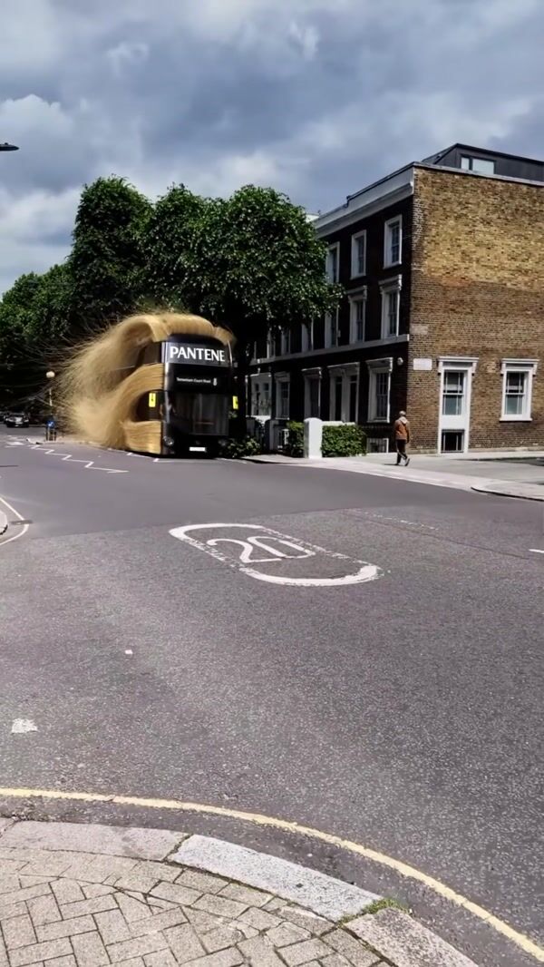 Pantene Bus with Frizzy Hair Transformation