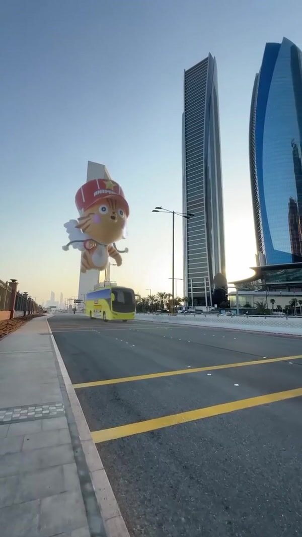 Animenia Balloon Mascot Floating in Abu Dhabi