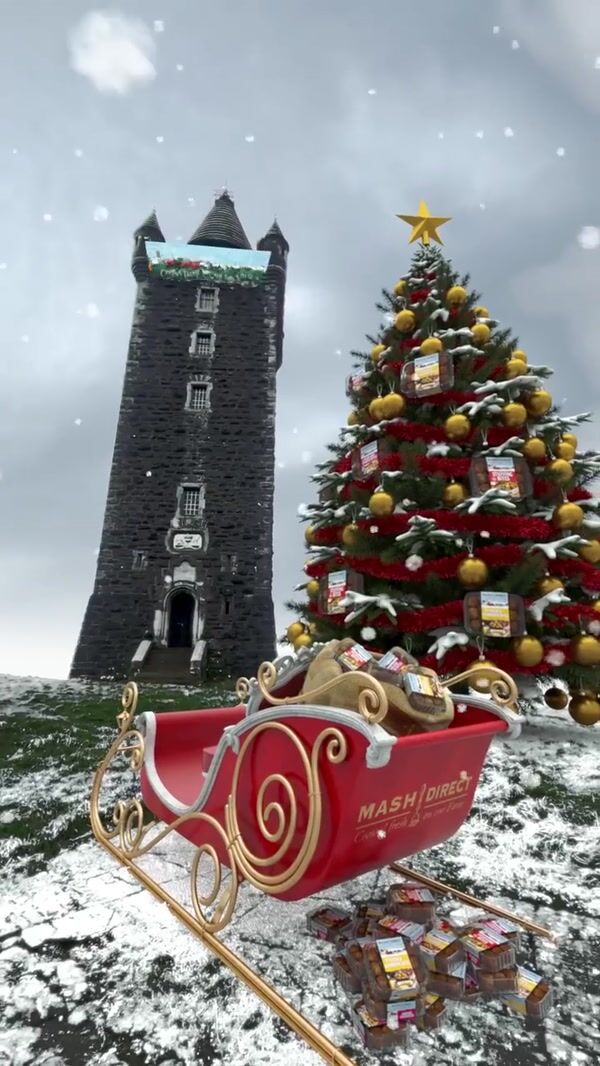 Mash Direct Santa Sleigh Filled With Food Boxes