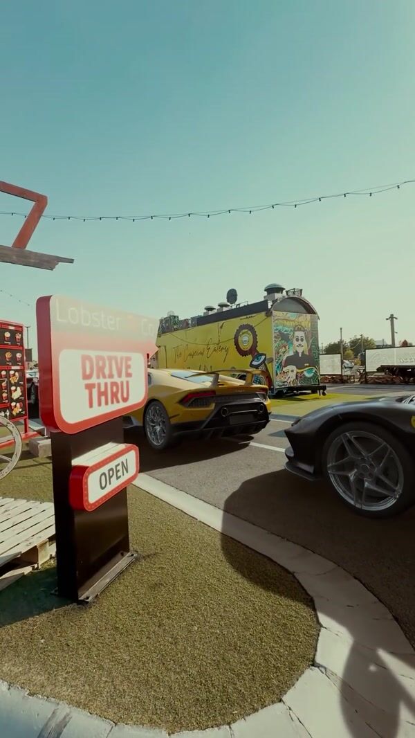 Lobster & Co Sports Cars Line Up at Drive-Thru