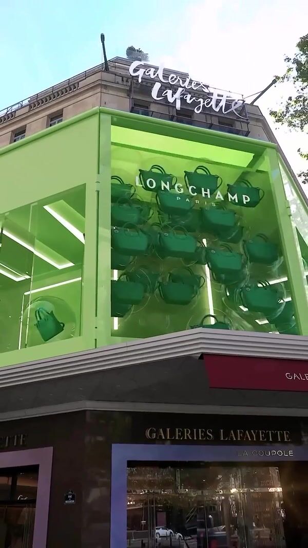Longchamp Bags Floats Outside Mall in Paris