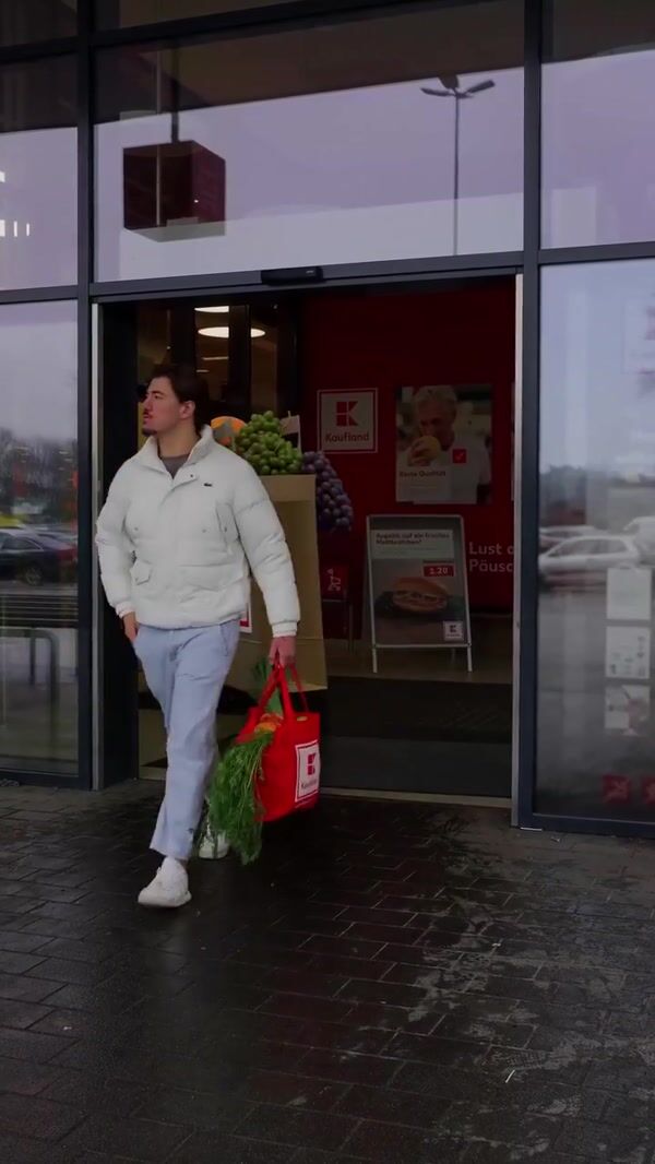 Kaufland Shopping Bag Slides Out of Store