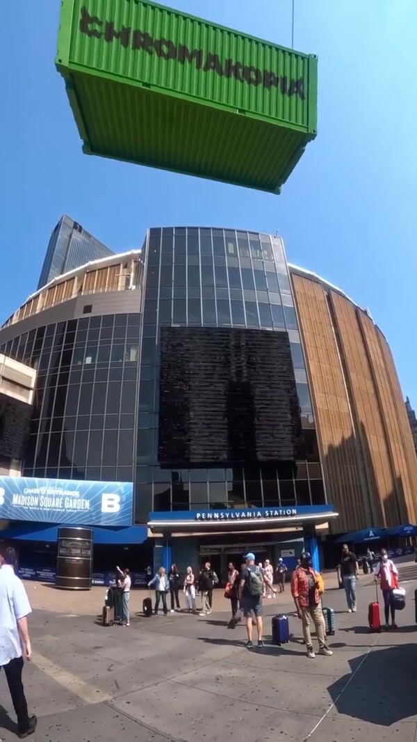 Madison Square Garden Boxcar Lands on Roof